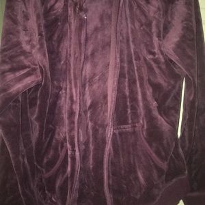 Two piece jogging suit suede like material